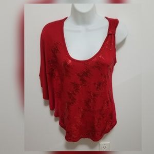 Absolute Angel red asymmetrical top